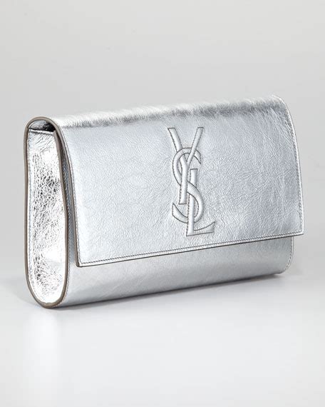 ysl clutch zilver